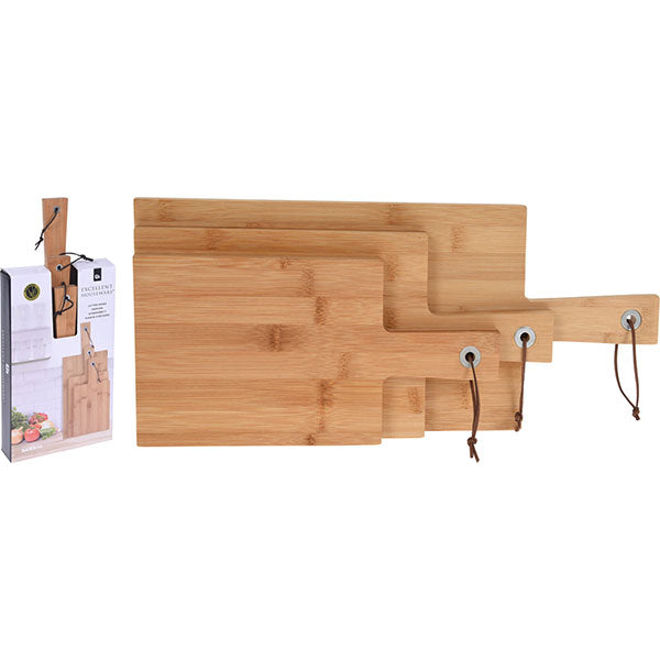 EXCELLENT HOUSEWARE 170452880 CUTTING BOARD BAMBOO SET (3PCS)