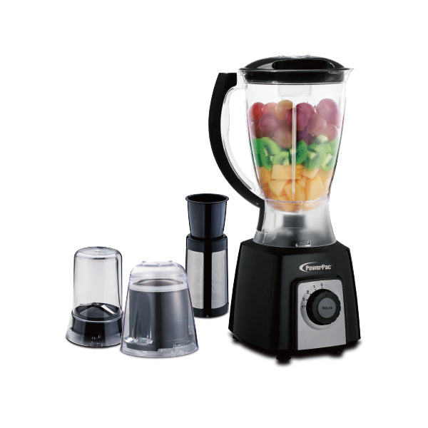 POWERPAC PPBL200 4IN1 BLENDER 400 WATTS<br>ម៉ាស៊ីនក្រឡុកផ្លែឈើ (4 ក្នុង 1)<br>电动搅拌机, 4合1, 400瓦特 - Home-Fix Cambodia