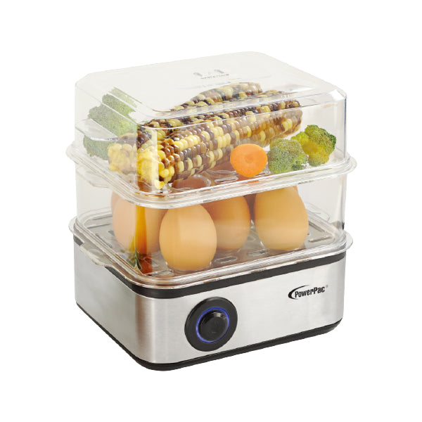 POWERPAC PPS706 2 TIRE STEAMER 2.5L<br>ឆ្នាំងចំហុយមាន 2 ថ្នាក់ 2.5 លីត្រ - Home-Fix Cambodia