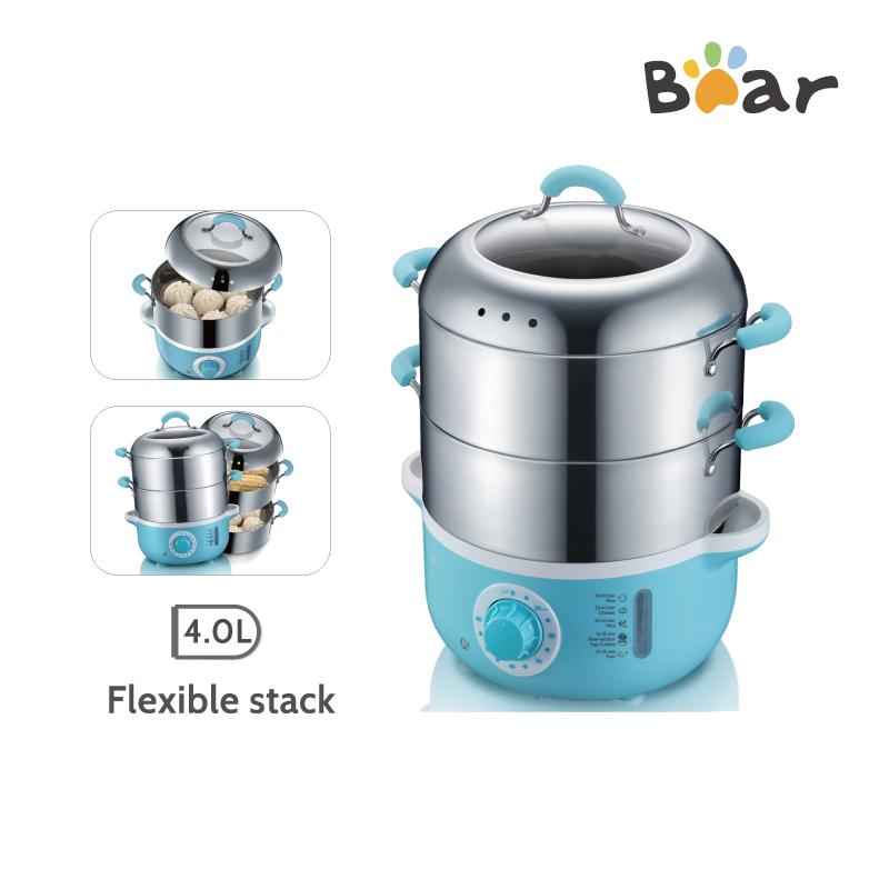 BEAR DZG-240GA 2 TIER INTELLIGENT ELECTRIC SS FOOD STEAMER 4L 650W - Home-Fix Cambodia