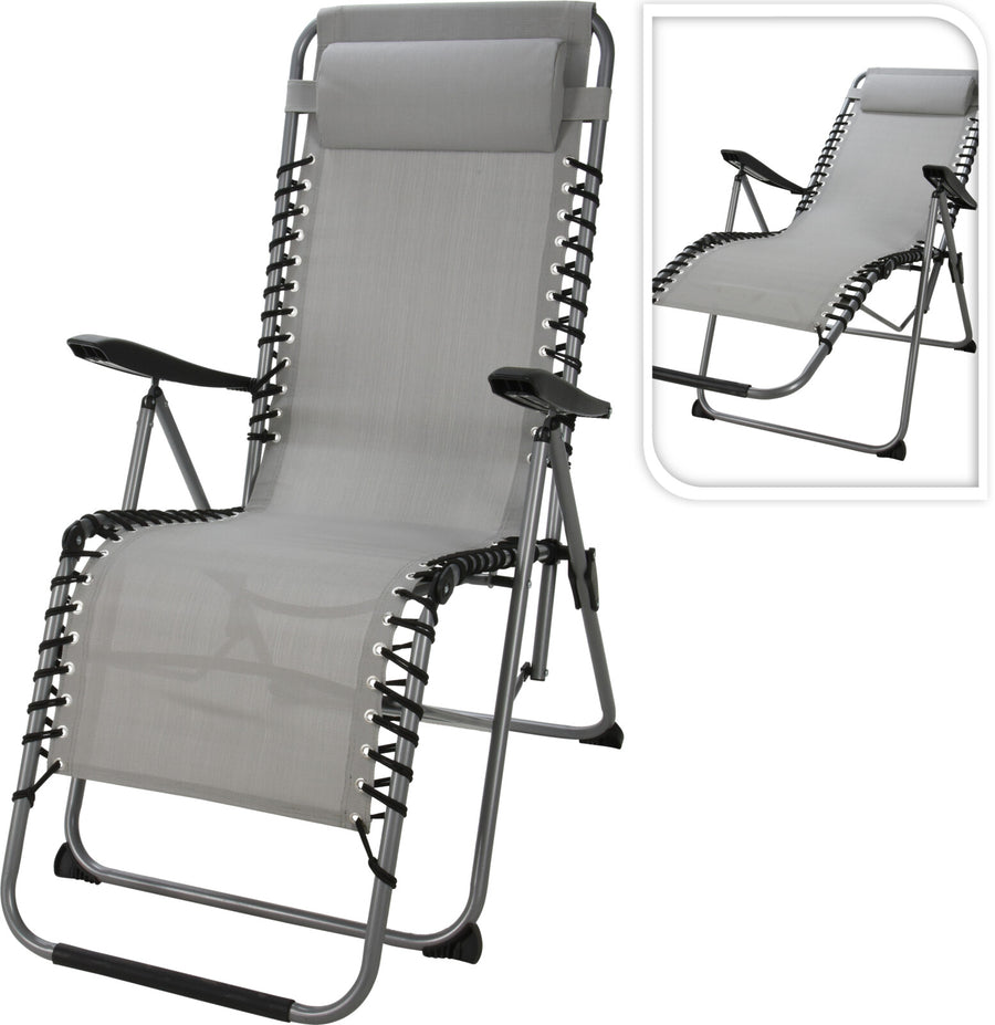 KOOPMAN X70000080 FOLDING CHAIR ADJUSTABLE GREY - Home-Fix Cambodia