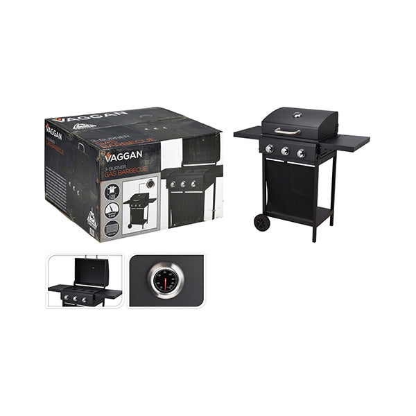 VAGGAN X88000020 BBQ 3 BURNERS BLACK CE APPROVE - Home-Fix Cambodia