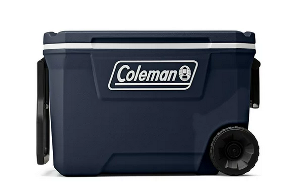 COLEMAN 62QT WHEELED COOLER 101CAS, 58.7L (DARK BLUE) <br> ធុងទឹកកកមានកង58.7លីត្រ - Home-Fix Cambodia