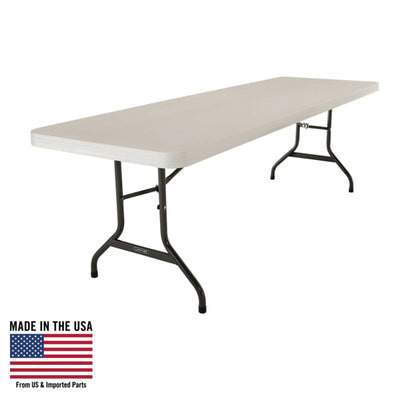 LIFETIME 8FT RECTANGLE COMMERCIAL FOLDING TABLE (WHITE) - តុជ្រុងបត់2.4ម៉ែត្រ