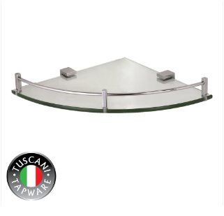 TUSCANI C7CGS1 CORNER GLASS SHELF - ធ្នើរកែងសំរាប់ដាក់សំភារះបន្ទប់