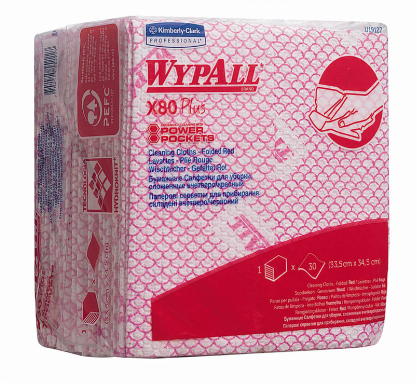 WYPALL 191227 X80 RED - ក្រណាត់ជួតពណ៌ក្រហម