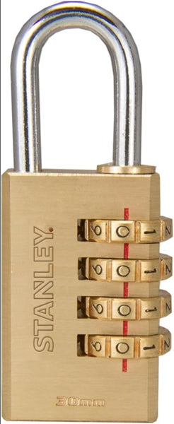 STANLEY (70367) 30MM SOLID BRASS COMBINATION PADLOCK 4 DIGITS - សោរចាក់វ៉ាលីប្រើលេខកូដ