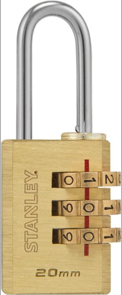 STANLEY (70374) 40MM SOLID BRASS COMBINATION PADLOCK 4 SDIGIT - សោរចាក់វ៉ាលីប្រើលេខកូដ