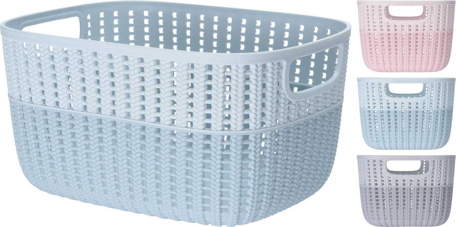 STORAGE SOLUTIONS 030000510 BASKET PP DUOTONE KNITT DESIGN - Home-Fix Cambodia