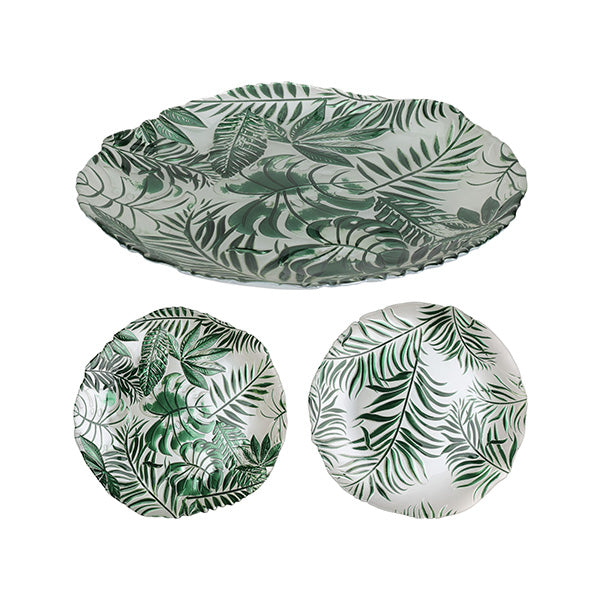 KOOPMAN 044400110 PLATE GLASS DIA 28CM 3ASS DESI - Home-Fix Cambodia