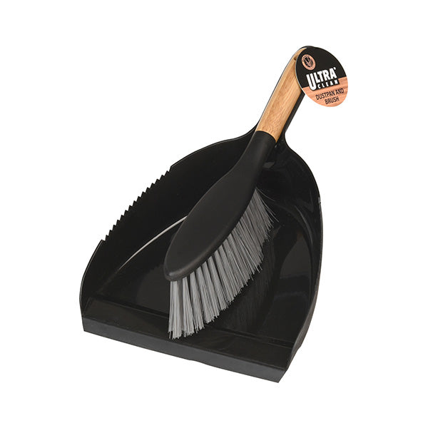 ULTRA CLEAN 123000150 DUSTPAN AND BRUSH MATT (BLACK) - Home-Fix Cambodia