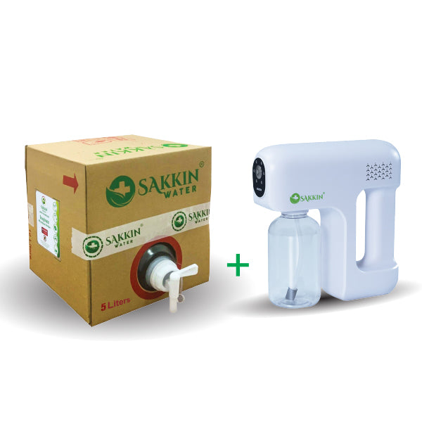 PACKAGE - WIRELESS NANO SPRAY GUN (X1) + MULTI-PURPOSE SURFACE DISINFECTANT REFILL 5L (X1) - Home-Fix Cambodia