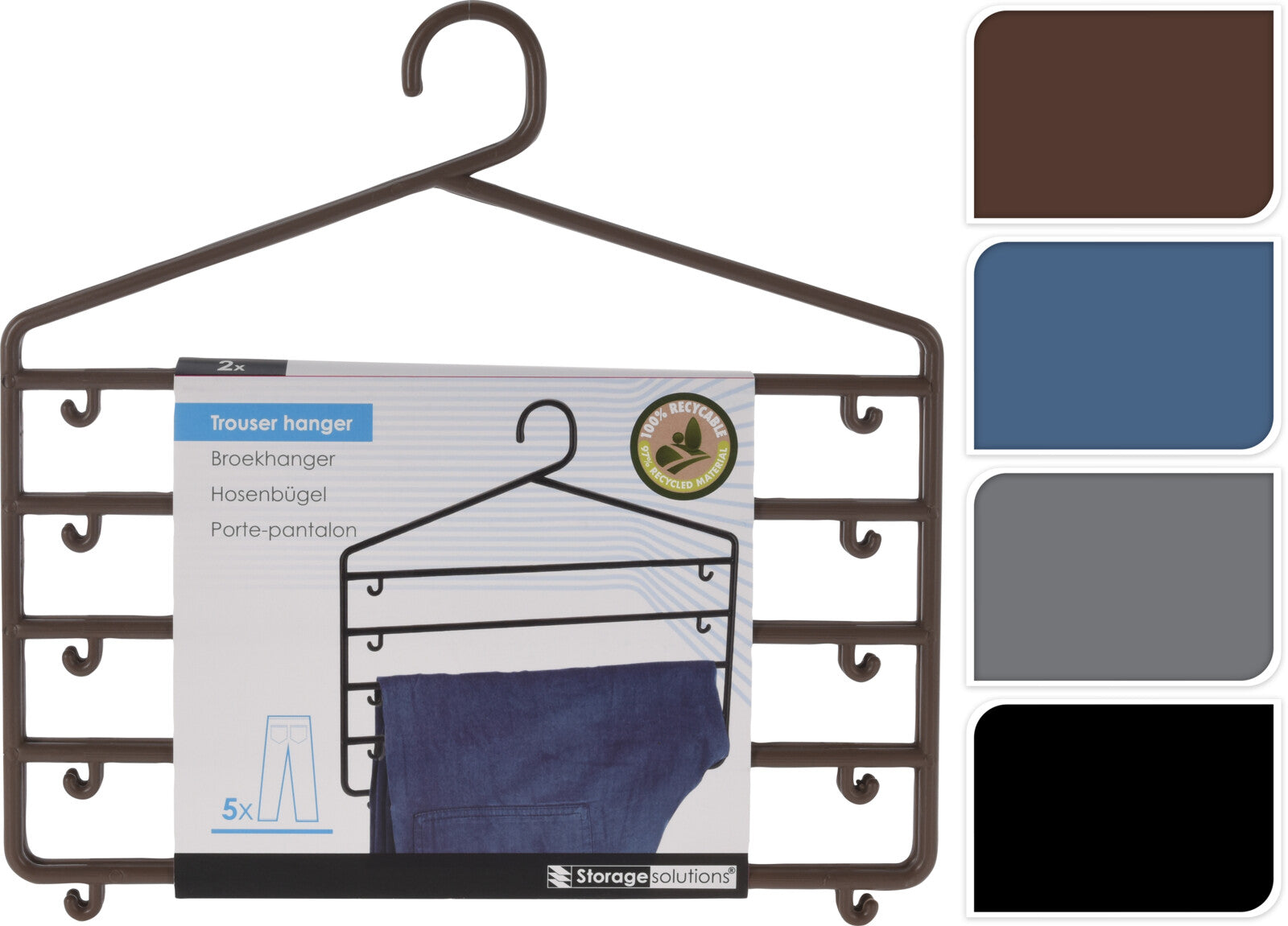 KOOPMAN 736100360 TROUSER HANGER SET 2PCS 4ASS - Home-Fix Cambodia