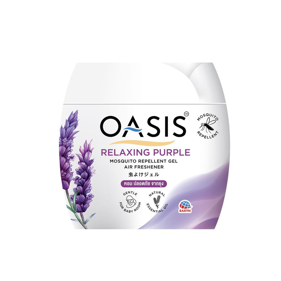 OASIS MOSQUITO REPELLENT GEL AIR FRESHENER 180G (RELAXING PURPLE)<br>ជែលក្រអូបបណ្ដេញមូស ក្លិនផ្កាឡាវិនដឺ - Home-Fix Cambodia
