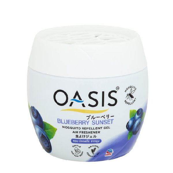 OASIS MOSQUITO REPELLENT GEL AIR FRESHENER 180G (BLUEBERRY SUNSET)<br>ជែលក្រអូបបណ្ដេញមូស ក្លិនផ្លែប្លូប៊ឺរី - Home-Fix Cambodia