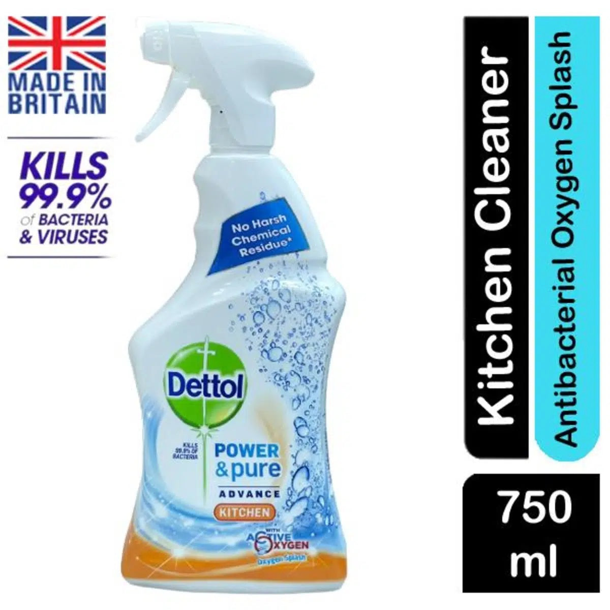DETTOL POWER AND PURE SPRAY ADVANCE KITCHEN 750ML (KILLS 99.99% OF BACTERIA)<br>ស្ព្រៃបាញ់សំលាប់មេរោគ99.99% ក្នុងផ្ទះបាយ - Home-Fix Cambodia