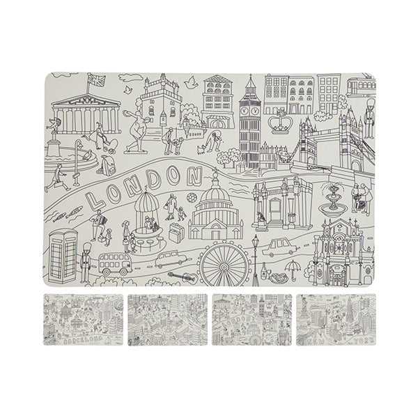 KOOPMAN B04221260 PLACEMAT PP DRAWING 4ASS - Home-Fix Cambodia