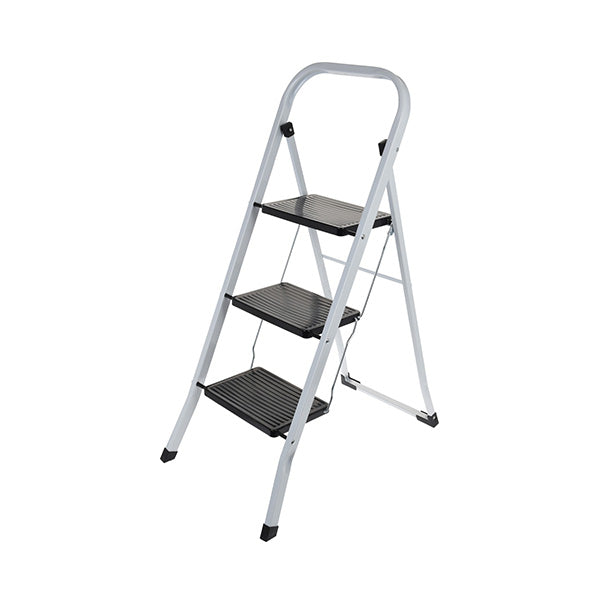STORAGE SOLUTIONS C80001240 STEP LADDER 3 STEP (BLACK/WHITE) - Home-Fix Cambodia
