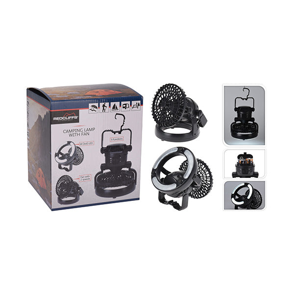 REDCLIFFS OUTDOOR CY8900630 CAMPING LIGHT FAN 18 LED (BLACK) HomeFix