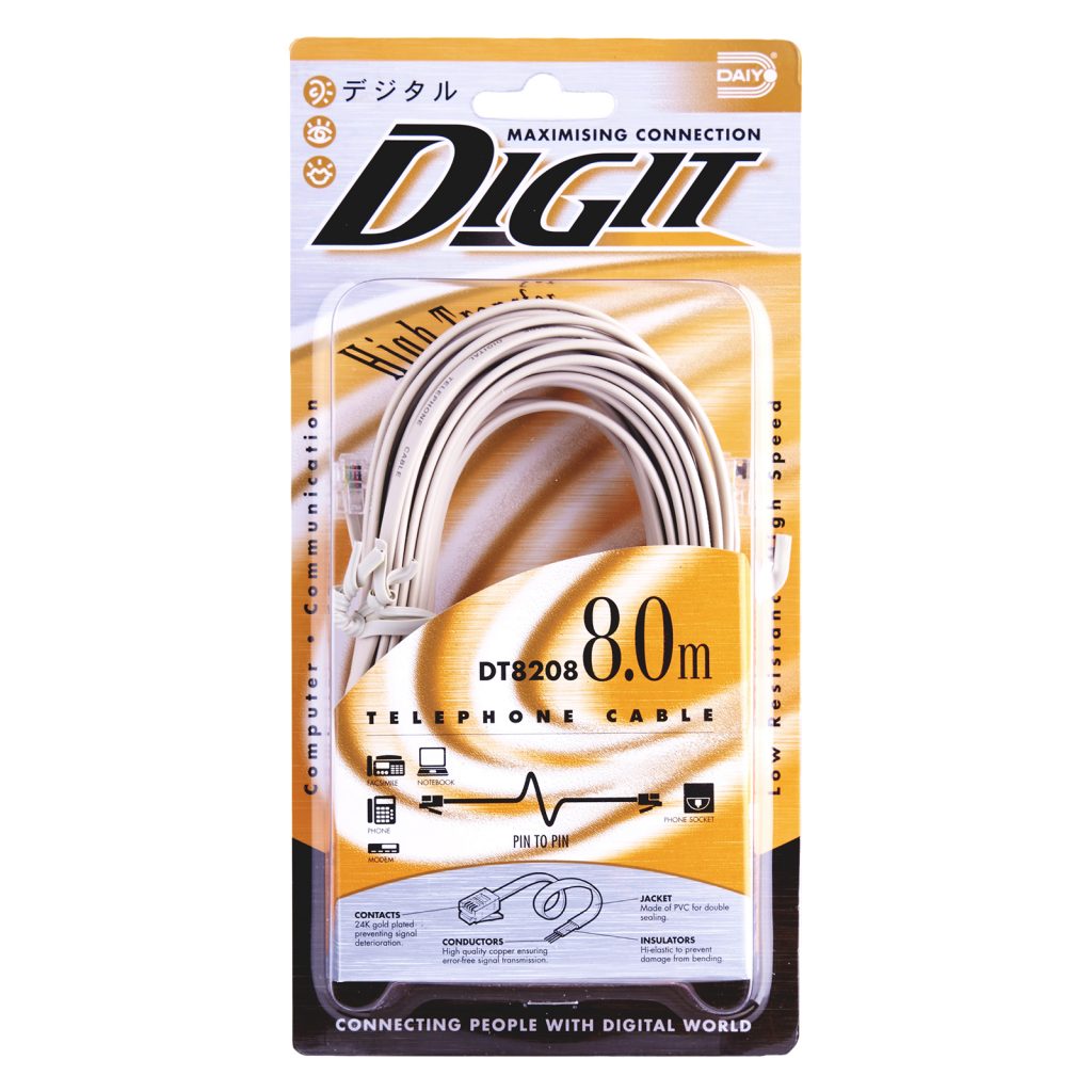 DAIYO DT 8208 TEL CABLE 8MDAIYO DT 8208 TEL CABLE 8M<br>ខ្សែបញ្ជូនទិន្ន័យ