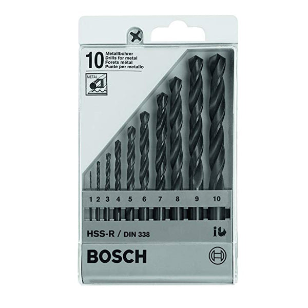 BOSCH HSS-R BITS 10'S (1.0 - 10.0mm)<br>BOSCH HSS-R ផ្លែស្វាន មាន 10 ដើម (1.0 - 10.0 មីលីម៉ែត្រ) - Home-Fix Cambodia