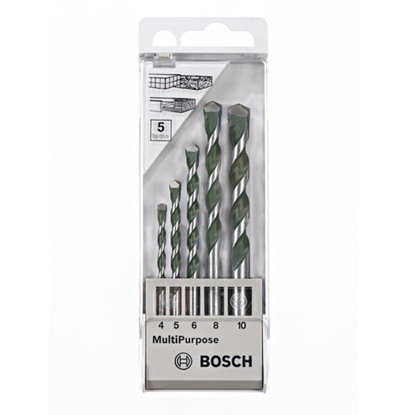 BOSCH MP 5 PCS D/BIT SET (4,5,6,8 & 10 MM)<br>BOSCH ផ្លែស្វាន MP ជាឈុត មាន 5 ដើម  (4,5,6,8 & 10 មីលីម៉ែត្រ) - Home-Fix Cambodia
