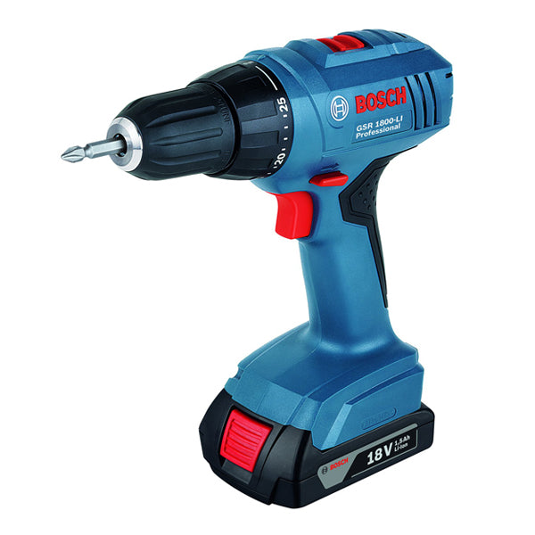 BOSCH GSR 1800 Li, 2pin BATT. IMPACT DRILL 1.5AH<br>BOSCH GSR 1800 Li ម៉ូទ័រស្វាន 1800 វ៉ុល 1.5 អំពែ - Home-Fix Cambodia