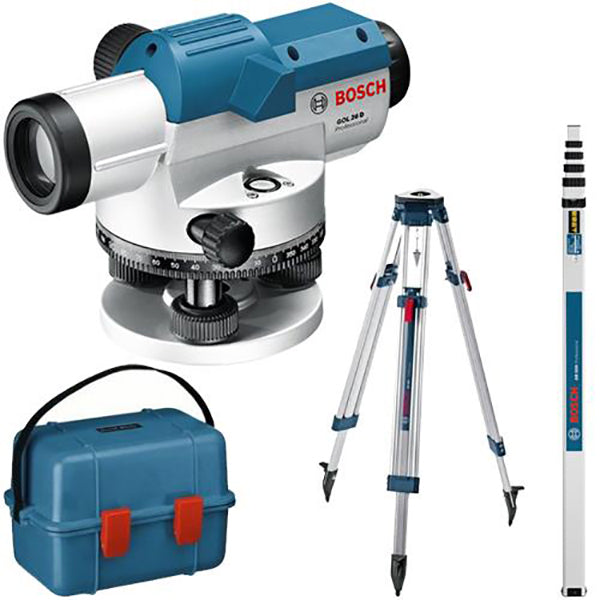 BOSCH GOL 26D+BT 160+GR 500 OPTICAL LEVELLER 100M<br>BOSCH GOL 26D+BT 160+GR 500 ម៉ាស៊ីនវាស់កំរិតលម្អៀង ចំងាយ 100 ម៉ែត្រ - Home-Fix Cambodia