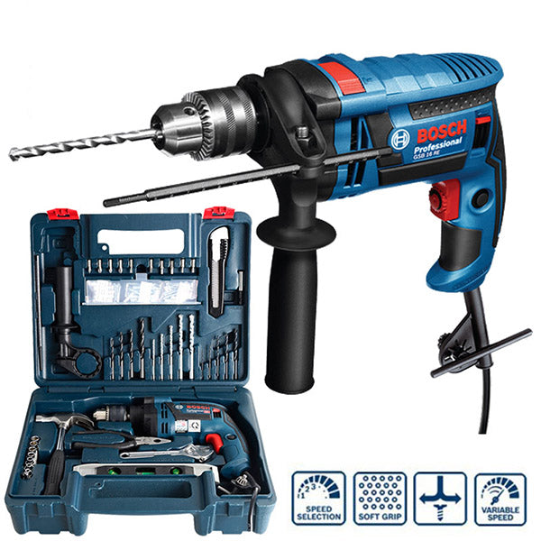 BOSCH GSB 16 RE (SET) NEW (with handtools set)<br>BOSCH GSB 16 RE ឈុតម៉ូទ័រស្វានញាក់ ជាមួ - Home-Fix Cambodia