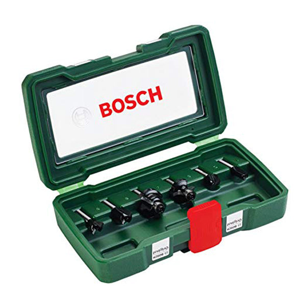 BOSCH ROUTER BIT KIT (6 PCS)<br>BOSCH ផ្លែម៉ាស៊ីនឈ្វៀល (មាន 6 ផ្លែ) - Home-Fix Cambodia