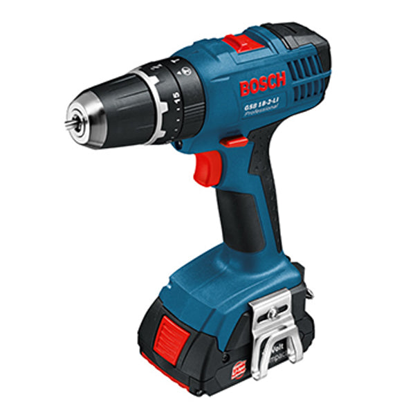 BOSCH GSB 18-2-LI SET BATT. IMPACT DRILL<br>BOSCH GSB 18-2-LI ឈុតម៉ូទ័រស្វានញាក់ប្រើថ្មសាក 18 វ៉ុល - Home-Fix Cambodia