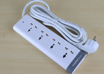 MASTERPLUG E4030U-CB UNIVERSAL EXTENSION LEAD W/USB 4GANG 3M <br> ព្រីភ្លើង - Home-Fix Cambodia
