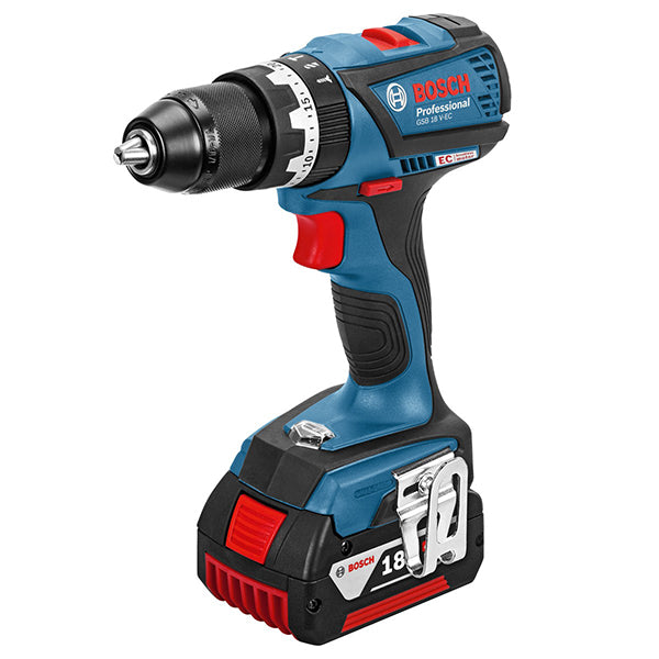 BOSCH GSB 18 V-EC BATT. IMPACT DRILL<br>BOSCH GSB 18 V-EC ម៉ូទ័រស្វានប្រើថ្មសាក 18 វ៉ុល 4 អំពែ - Home-Fix Cambodia