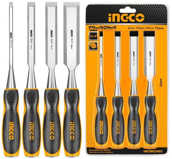 INGCO HKTWC0401 4 PCS WOOD CHISEL SET