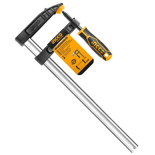 INGCO HFC021204 F CLAMP WITH PLASTIC HANDLE 120*400MM 5"<br>ដង្គំអក្សរ F ប្រវែង 120*400មម5"