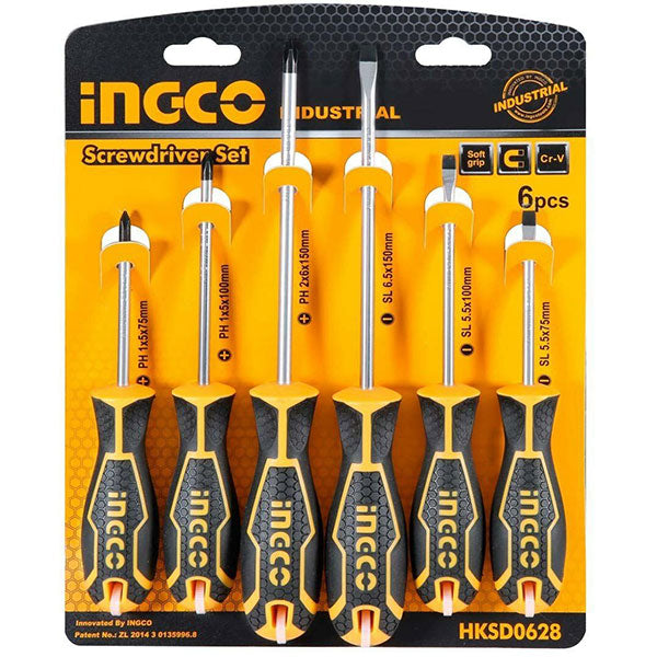 INGCO HKSD0628 SCREWDRIVER SET 6 PCS/SET<br>螺丝刀组, 6件套
