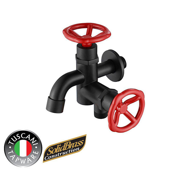 TUSCANI TID3B INDUSTRIAL FEEL TWO WAY TAP BLACK