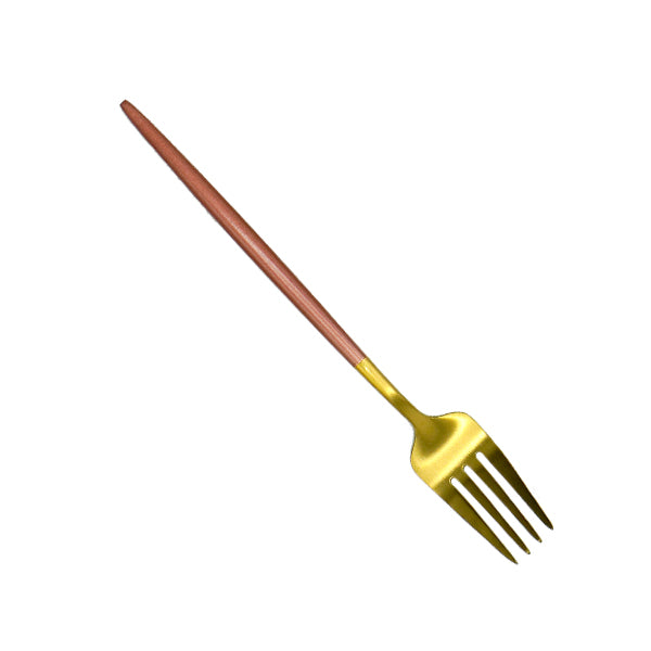 CN MEDIUM FORK GOLDEN ROSE COLOR 19CM<br>សមពណ៌មាសលាយក្រហម