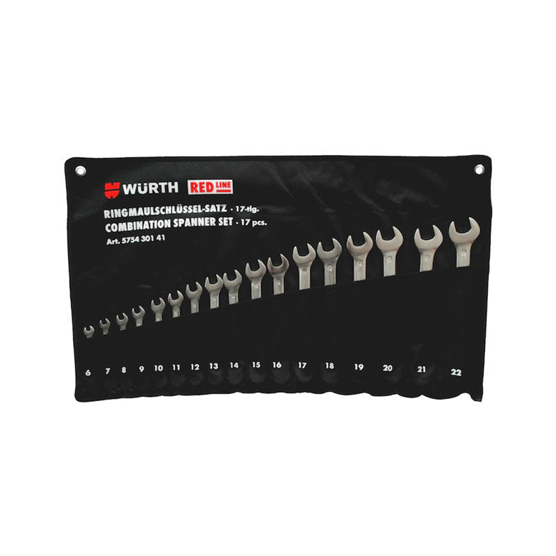 WURTH 575430141 COMBINATION SPANNER SET 17PCS (6-22MM) - Home-Fix Cambodia