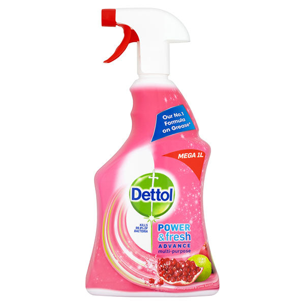 DETTOL POWER ANTIBACTERIAL MULTIPURPOSE SPRAY 1000ML (POMEGRANATE & LIME SPLASH)<br>ស្ព្រៃបាញ់សំលាប់មេរោគ99.99% - Home-Fix Cambodia