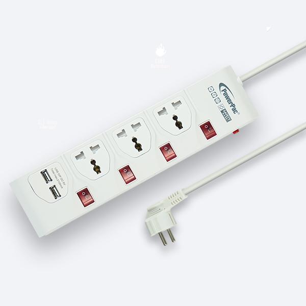 EXTENSION SOCKET WITH USB CHARGER<br>ព្រីភ្លើង