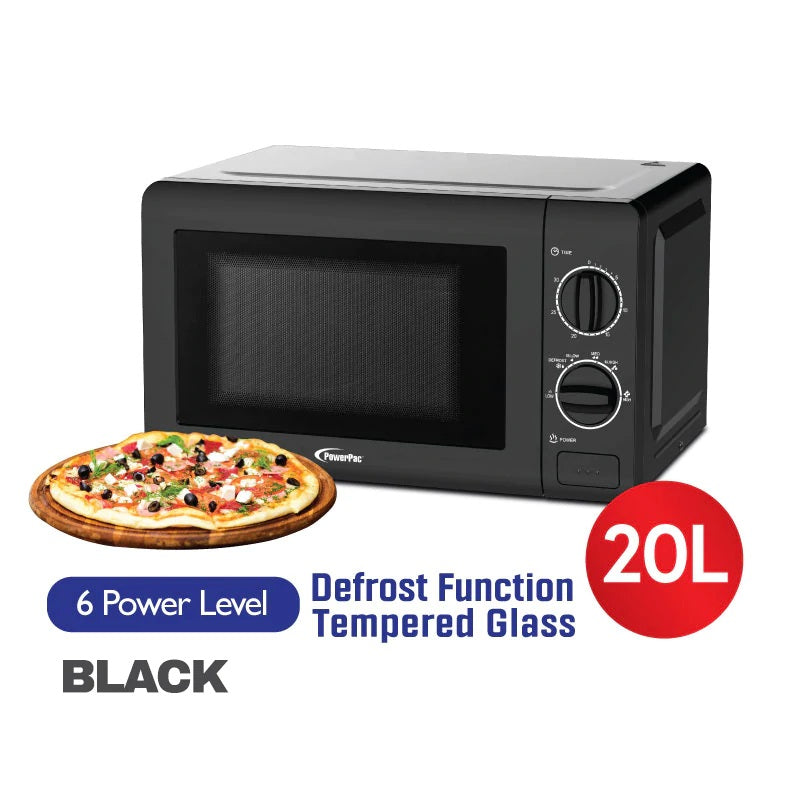 POWERPAC PPT720 MICROWAVE OVEN 20L (BLACK) - Home-Fix Cambodia