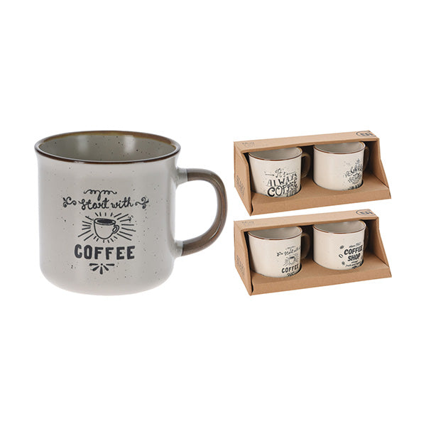 SIAKI Q75900330 MUG STONEWARE 300ML 2ASS - Home-Fix Cambodia