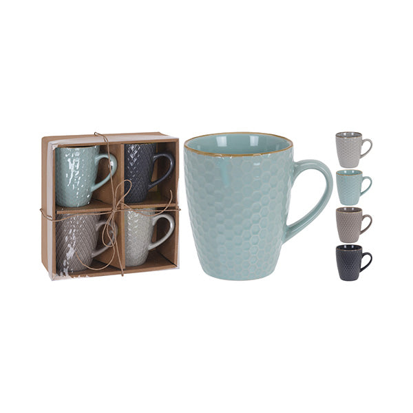 SIAKI Q96000300 MUG 300CC STONEWARE SET 4PCS - Home-Fix Cambodia