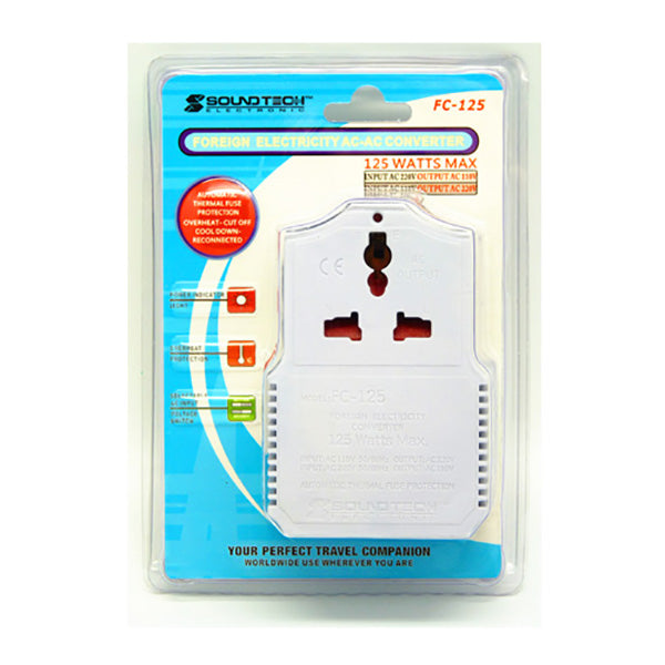 SOUNDTEOH FOREIGN ELECTRICITY AC-AC CONVERTER FC-125 <br> ឧបករណ៍បំឡែងថាមពល