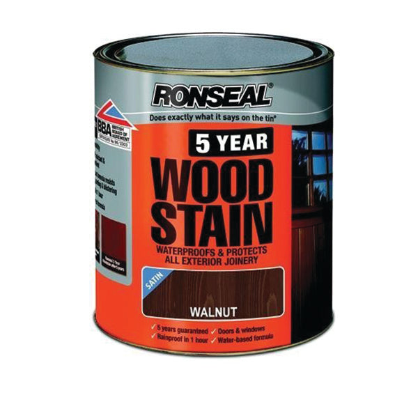 RONSEAL 30379 5YR WOODSTAIN WALNUT 250ML <br> ថ្នាំលាបឈើ (250 មីលីលីត្រ) - Home-Fix Cambodia