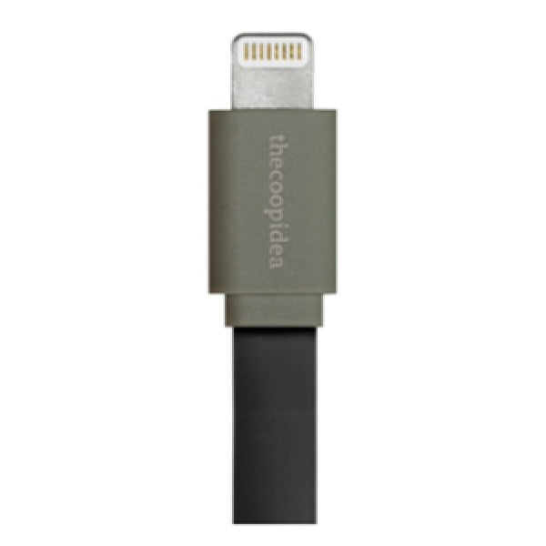 THECOOPIDEA PASTA LIGHTNING CABLE FLAT 1M- GREY/BLACK <br> ខ្សែសាកថ្មទូរសព្ទ - Home-Fix Cambodia