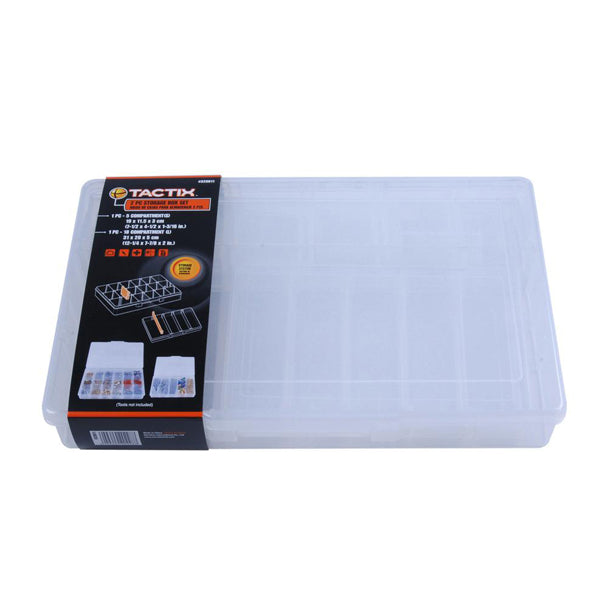 TACTIX 320011 COMPARTMENT STORAGE BOX 2PCS <br> ប្រអប់ដាក់សំភារះជាង (មាន 2) - Home-Fix Cambodia