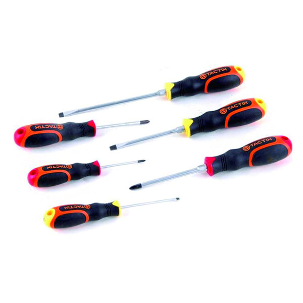 TACTIX 205401 SCREWDRIVER VALUE SET (6PCS) <br> ឈុតទួណឺវីស - Home-Fix Cambodia