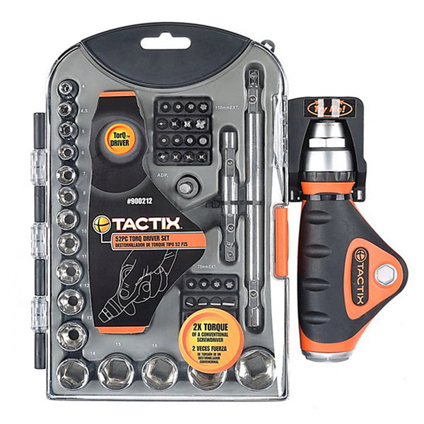 TACTIX 900212 TORQ DRIVER 52PCS <br> ឈុតសោរមួលវីស និងខ្ចៅ - Home-Fix Cambodia